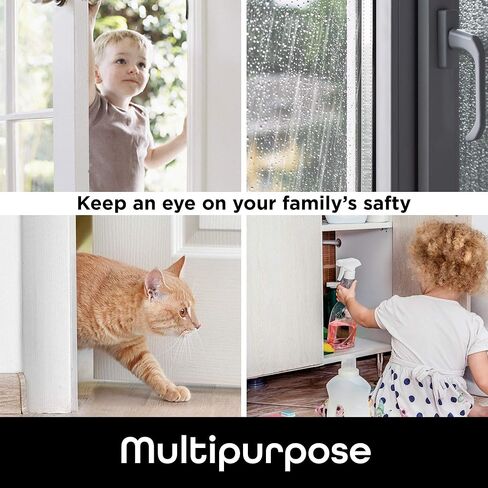 مستشعر دخول النوافذ والأبواب الذكي من Geeni - مراقب كاشف أمان المنزل ومنبه مع تنبيهات تطبيق هاتف بلوتوث، واي فاي لاسلكي متوافق مع Alexa وGoogle Home، لا يتطلب محورًا، عبوتان، أبيض in Kuwait