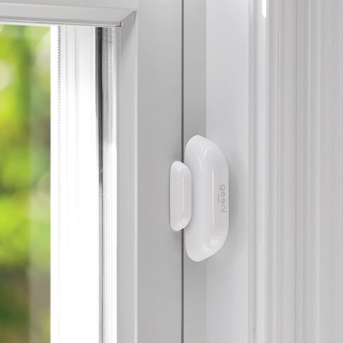 مستشعر دخول النوافذ والأبواب الذكي من Geeni - مراقب كاشف أمان المنزل ومنبه مع تنبيهات تطبيق هاتف بلوتوث، واي فاي لاسلكي متوافق مع Alexa وGoogle Home، لا يتطلب محورًا، عبوتان، أبيض in Kuwait