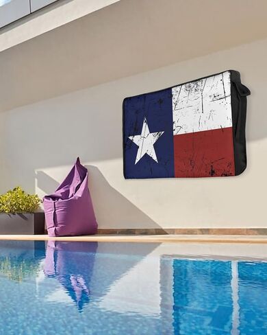 غطاء تلفزيون خارجي للرابع من يوليو مقاس 43 بوصة، غلاف تلفزيون بعلم تكساس العتيق، أغطية تلفزيون العلم الأمريكي لعيد الاستقلال للعطلات الخارجية، واقي شاشة عرض التلفزيون مع جيب للتحكم عن بعد in Kuwait