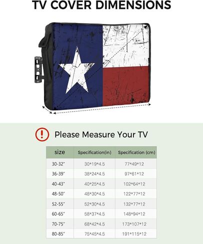 غطاء تلفزيون خارجي للرابع من يوليو مقاس 43 بوصة، غلاف تلفزيون بعلم تكساس العتيق، أغطية تلفزيون العلم الأمريكي لعيد الاستقلال للعطلات الخارجية، واقي شاشة عرض التلفزيون مع جيب للتحكم عن بعد in Kuwait