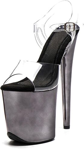 WUXIN H&P 8 in Pole Dance High Heel Clear For Women, 8 in Pole Dance Shoes Platform, Exotic Clear Pole Dancer Heels Shoes Platform Stiletto 6 7 in in Saudi Arabia