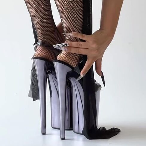 WUXIN H&P 8 in Pole Dance High Heel Clear For Women, 8 in Pole Dance Shoes Platform, Exotic Clear Pole Dancer Heels Shoes Platform Stiletto 6 7 in in Saudi Arabia