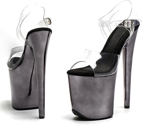 WUXIN H&P 8 in Pole Dance High Heel Clear For Women, 8 in Pole Dance Shoes Platform, Exotic Clear Pole Dancer Heels Shoes Platform Stiletto 6 7 in in Saudi Arabia
