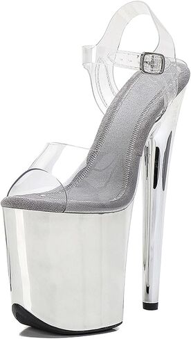 WUXIN H&P 8 in Pole Dance High Heel Clear For Women, 8 in Pole Dance Shoes Platform, Exotic Clear Pole Dancer Heels Shoes Platform Stiletto 6 7 in in Saudi Arabia