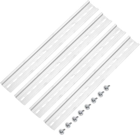 MECCANIXITY DIN Rail Slotted Aluminum Mounting Guide 20 Inch x 1.4 Inch x 0.3 Inch for Electrical Industrial Products Silver Tone 8 Pcs in Saudi Arabia