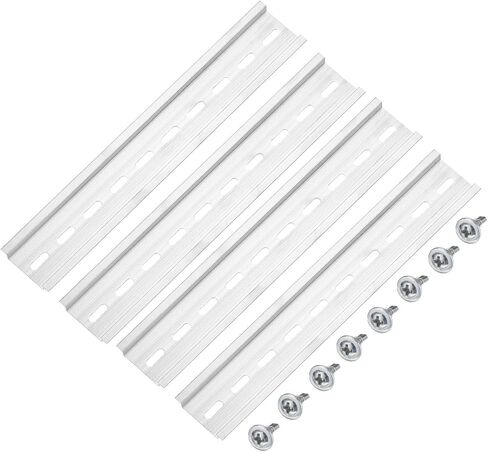 MECCANIXITY DIN Rail Slotted Aluminum Mounting Guide 20 Inch x 1.4 Inch x 0.3 Inch for Electrical Industrial Products Silver Tone 8 Pcs in Saudi Arabia