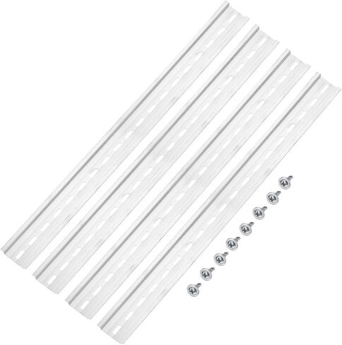 MECCANIXITY DIN Rail Slotted Aluminum Mounting Guide 20 Inch x 1.4 Inch x 0.3 Inch for Electrical Industrial Products Silver Tone 8 Pcs in Saudi Arabia