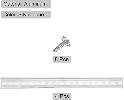 MECCANIXITY DIN Rail Slotted Aluminum Mounting Guide 20 Inch x 1.4 Inch x 0.3 Inch for Electrical Industrial Products Silver Tone 8 Pcs in Saudi Arabia