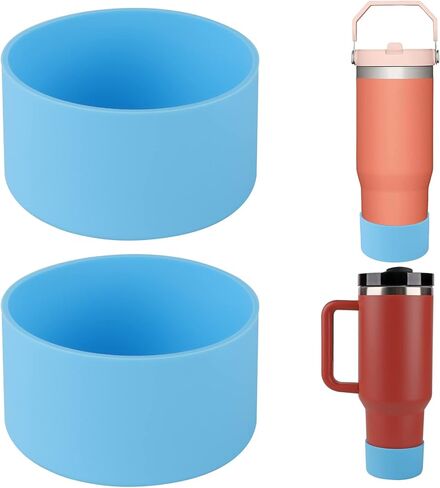 2Pcs Silicone Boot for Stanley 40 oz Quencher Adventure Tumbler and IceFlow Flip 30 oz 20 oz, Stanley Cup Accessories Protector Sleeve Bottom Cover Bumper for Stanley 40 oz with Handle in Kuwait