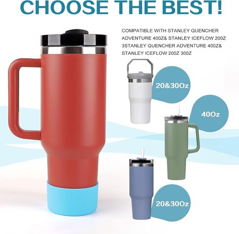 2Pcs Silicone Boot for Stanley 40 oz Quencher Adventure Tumbler and IceFlow Flip 30 oz 20 oz, Stanley Cup Accessories Protector Sleeve Bottom Cover Bumper for Stanley 40 oz with Handle in Kuwait
