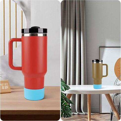 2Pcs Silicone Boot for Stanley 40 oz Quencher Adventure Tumbler and IceFlow Flip 30 oz 20 oz, Stanley Cup Accessories Protector Sleeve Bottom Cover Bumper for Stanley 40 oz with Handle in Kuwait