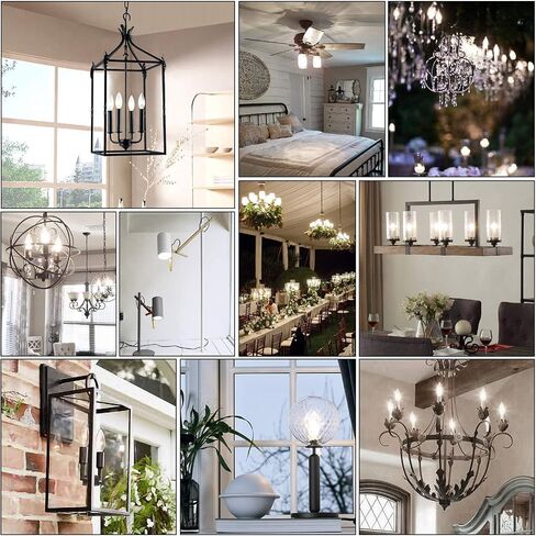E12 Edison Candelabra LED Bulb,100 watt Equivalent Candelabra Dimmable Chandelier Light Bulbs 8W 2700K Warm White Clear 800lm E12 Vintage LED Filament Vintage Candle Bulb with Decorative,4.85in,4-Pack in Saudi Arabia
