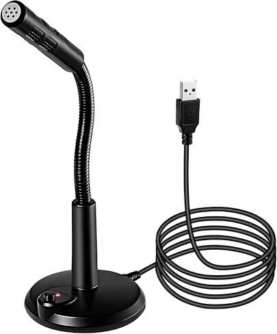 USB Mic, USB Gaming Mic, USB Microphone, Noise Cancellation Mic, Recording Mic for Laptop, Desktop Mac, Plug and Play, Black (Under 1000) in Saudi Arabia