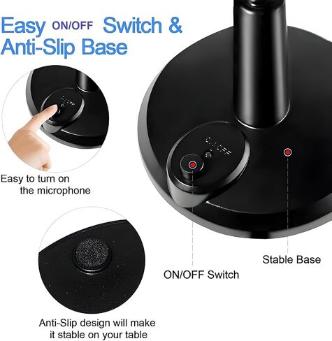 USB Mic, USB Gaming Mic, USB Microphone, Noise Cancellation Mic, Recording Mic for Laptop, Desktop Mac, Plug and Play, Black (Under 1000) in Saudi Arabia