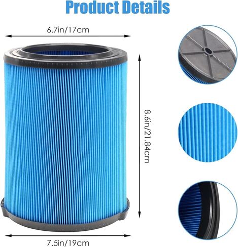 2 Pack VF5000 Vacuum Filter for Ridgid Shop Vac 5-20 Gallon Wet Dry Vacuums WD1450 WD0970 WD1270 WD06700 WD1680 + 3 Pack VF3502 High Efficiency Vacuum Bags for Ridgid Shop Vac 12-16 Gallon in Saudi Arabia