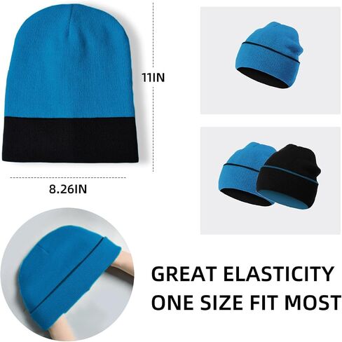 ZOORON 1Pack Unisex Reversible Beanie for Men Women Men's Warm Winter Hats Knit Cuff Beanie Cap,Reversible Double-Side-Wear in Kuwait