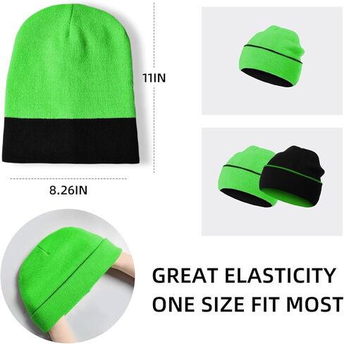 ZOORON 1Pack Unisex Reversible Beanie for Men Women Men's Warm Winter Hats Knit Cuff Beanie Cap,Reversible Double-Side-Wear in Kuwait