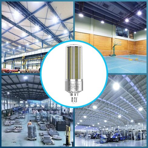 54W LED Corn Lights Bulb 3000K Warm White 450Watts Equivalent 7182Lumens Super Bright E26 Lamp Bulbs E39 Mogul Base Adapter AC100-277V High Bay Large Area Commercial Lighting 5 Years Warranty in Saudi Arabia