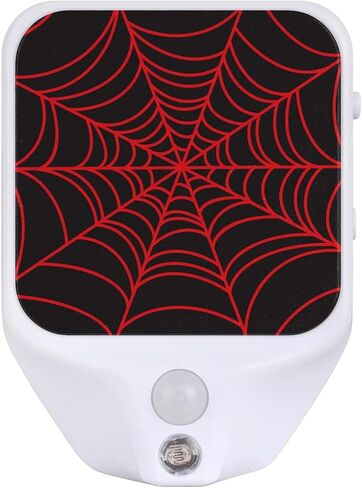 Plug-in Led Night Light with Auto Dusk to Dawn Sensor for Boys Girls Room Decor, Black Spider Web Adjustable Brightness Warm White Lights for Hallway,Bedroom, Kids Room, Kitchen, Stairway in Saudi Arabia