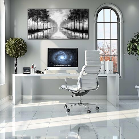 Black and White Flower Canvas Wall Art With Black Wood Frames Large Modern Canvas Prints Framed Wall Art for Living Room Bedroom Home Office Size 20x40 in Saudi Arabia