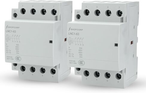 4 Pole Contactor 120v Coil Normally Open (NO) 60 amp IEC 400V AC Contactor - 110/120VAC Coil, 40a contactor Motor Load and Lighting Load 60A, Silent Operation with Mounting Base for DIN Rail in Kuwait
