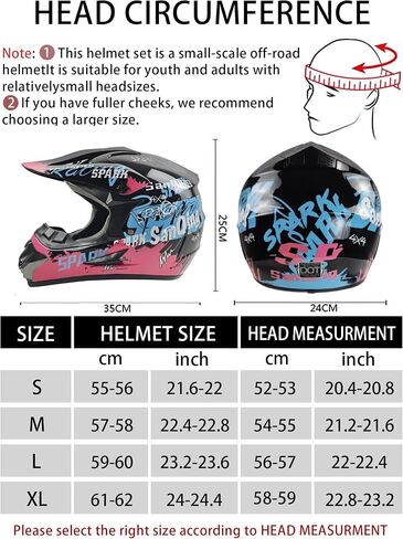 Motocross Helmet,Youth & Adult ATV Dirt Bike Motorcycle Helmet, Kids BMX 4-Wheeler Off-Road Mountain Bike Helmet,DOT Certified,W/Gloves Goggles Mask 4-Piece Set in Kuwait