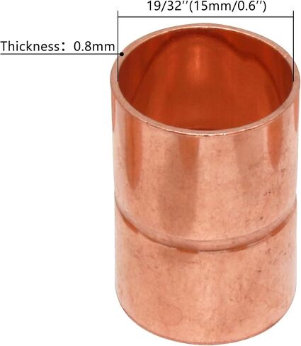 Straight Copper Fittings,7/8 Inch ID Welding Joint for HVAC Units, with Rolled Tube Stop Sweat Ends,Pack of 10 in Saudi Arabia