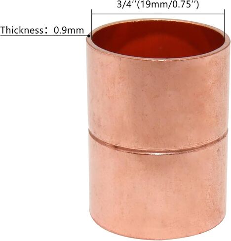 Straight Copper Fittings,7/8 Inch ID Welding Joint for HVAC Units, with Rolled Tube Stop Sweat Ends,Pack of 10 in Saudi Arabia