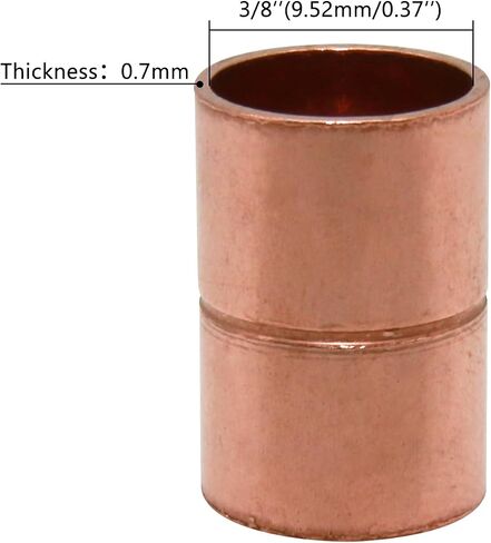Straight Copper Fittings,7/8 Inch ID Welding Joint for HVAC Units, with Rolled Tube Stop Sweat Ends,Pack of 10 in Saudi Arabia