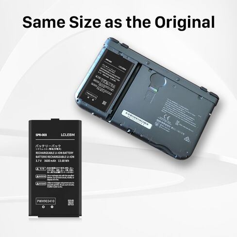 (3600mAh) Battery for Nintendo SPR-003, 2024 New 0 Cycle Higher Capacity Rechargeable Battery Replacement for Nintendo Switch 3DS XL SPR-001, 3DS XL RED-001, SPR-A-BPAA-CO Game Console with Tool in Kuwait