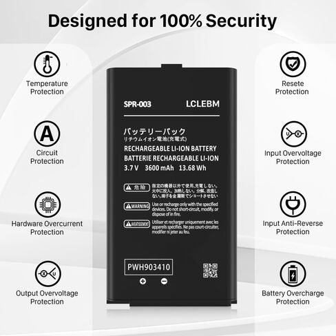(3600mAh) Battery for Nintendo SPR-003, 2024 New 0 Cycle Higher Capacity Rechargeable Battery Replacement for Nintendo Switch 3DS XL SPR-001, 3DS XL RED-001, SPR-A-BPAA-CO Game Console with Tool in Kuwait