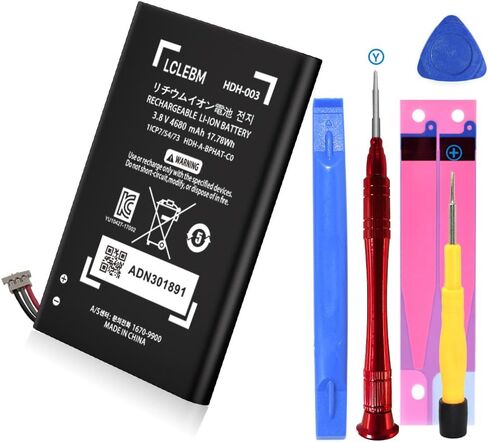 LCLEBM (4680mAh) Battery for Nintendo HDH-003, 2024 New 0 Cycle Higher Capacity Rechargeable Battery Replacement for Switch Lite HDH-003, HDH-001 Game Console with Repair Tools in Kuwait