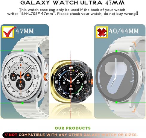 [2 Pack] Ultra Cases 47mm Compatible with Samsung Galaxy Watch Ultra 47mm Case, Soft TPU Watch Cover Protective Bumper Shell, Galaxy Watch Ultra 47mm Bands Accessories (Clear+Purple, Ultra 47mm) in Saudi Arabia