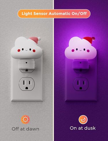 L LOHAS LED ضوء ليلي للأطفال، قابس ضوء ليلي لطيف ثلاثي الأبعاد، أضواء ليلية للحضانة من الغسق إلى الفجر، RGB+أبيض ناعم 3000K، 3 أوضاع إضاءة، ديكور الغرفة، للأطفال in Kuwait