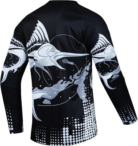 Fishing Shirts for Men,Long Sleeve Fish T-Shirt Sun Protection Outdoor Clothing Tee Funny Gift Breathable Tops S-3XL in Saudi Arabia