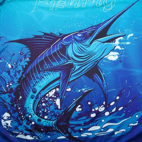 Fishing Shirts for Men,Long Sleeve Fish T-Shirt Sun Protection Outdoor Clothing Tee Funny Gift Breathable Tops S-3XL in Kuwait
