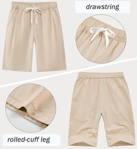 شورت Msmsse النسائي برمودا بطول الركبة من القطن شورت طويل كاجوال للمشي الرياضي in Kuwait