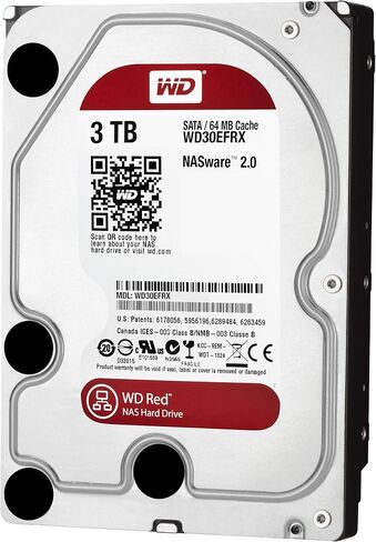 محرك الأقراص الصلبة WD Red 3 تيرابايت NAS - 5400 دورة في الدقيقة فئة SATA 6 جيجابايت/ثانية وذاكرة تخزين مؤقت 64 ميجابايت 3.5 بوصة - WD30EFRX (متجدد) in Saudi Arabia