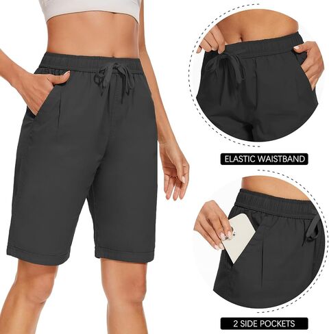 Msmsse Women's Bermuda Knee Length Shorts Cotton Casual Cargo Long Shorts for Athletic Walking Workout in Saudi Arabia