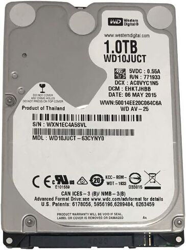 محرك الأقراص الصلبة WD AV-25 WD10JUCT سعة 1 تيرابايت - SATA (SATA/300) - محرك أقراص 2.5 - داخلي (متجدد) in Saudi Arabia