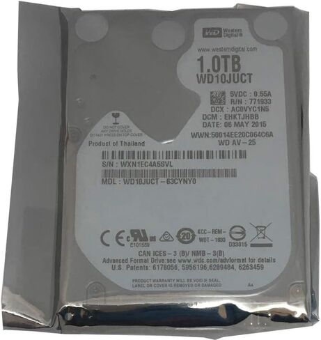 محرك الأقراص الصلبة WD AV-25 WD10JUCT سعة 1 تيرابايت - SATA (SATA/300) - محرك أقراص 2.5 - داخلي (متجدد) in Saudi Arabia