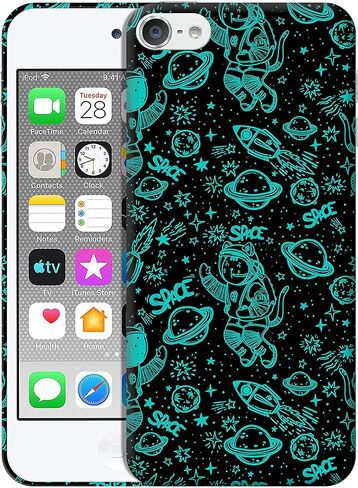 Glisten iPod Touch 7th / 6th / 5th Generation Case - Galaxy Space Cat Design Printed Sleek, Slim Fit & Cute Plastic Hard Snap on Designer Back Case for iPod Touch 7th / 6th / 5th Gen. in Kuwait