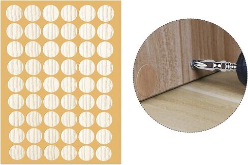 Aopin Screw Hole Stickers PVC Covers Self Adhesive, 21mm Decorative Stickers Screws Covers Caps Great for Wooden Furniture Wardrobe Cabinet Shelf Desk Plate 1 Sheet, PC-283 Light Maple in Kuwait