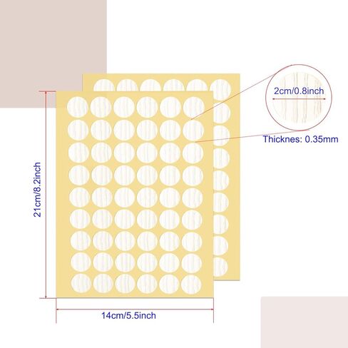 Aopin Screw Hole Stickers PVC Covers Self Adhesive, 21mm Decorative Stickers Screws Covers Caps Great for Wooden Furniture Wardrobe Cabinet Shelf Desk Plate 1 Sheet, PC-283 Light Maple in Kuwait