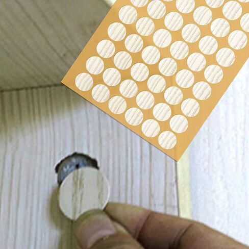 Aopin Screw Hole Stickers PVC Covers Self Adhesive, 21mm Decorative Stickers Screws Covers Caps Great for Wooden Furniture Wardrobe Cabinet Shelf Desk Plate 1 Sheet, PC-283 Light Maple in Kuwait