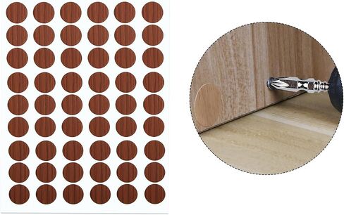 Aopin Screw Hole Stickers PVC Covers Self Adhesive, 21mm Decorative Stickers Screws Covers Caps Great for Wooden Furniture Wardrobe Cabinet Shelf Desk Plate 1 Sheet, PC-283 Light Maple in Kuwait