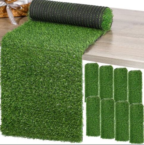 Grass Table Runner Artificial Tabletop Decor Synthetic Turf Grass Placemats Grass Table Liner Green Rug Table Cloths for Parties Wedding Banquet Faux Moss Table Runner (2, 12 x 36 Inch) in Kuwait