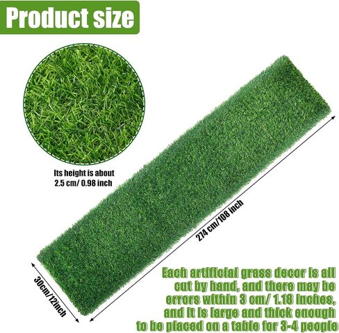Grass Table Runner Artificial Tabletop Decor Synthetic Turf Grass Placemats Grass Table Liner Green Rug Table Cloths for Parties Wedding Banquet Faux Moss Table Runner (2, 12 x 36 Inch) in Kuwait