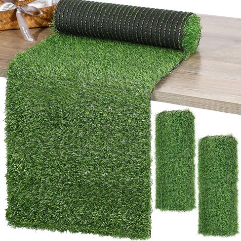Grass Table Runner Artificial Tabletop Decor Synthetic Turf Grass Placemats Grass Table Liner Green Rug Table Cloths for Parties Wedding Banquet Faux Moss Table Runner (2, 12 x 36 Inch) in Kuwait