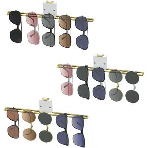 J JACKCUBE DESIGN Sunglasses Storage Organizer Wall Mounted, Set of 3 Eyewear Glasses Display Holder Rack for Entryway, Living Room, Bedroom- MK858A